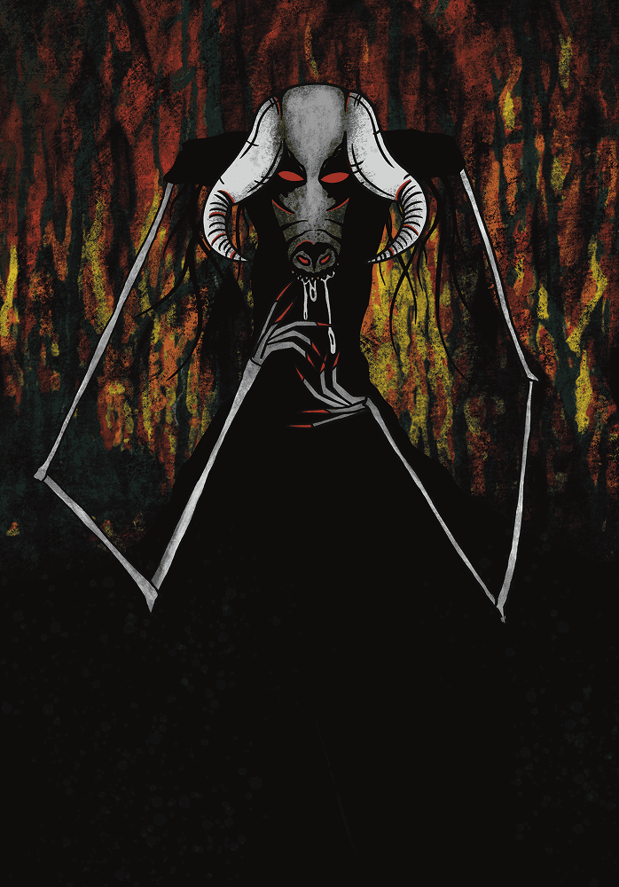 Une ombre baveuse, avec de longs bras osseux terminés par des griffes acérées.